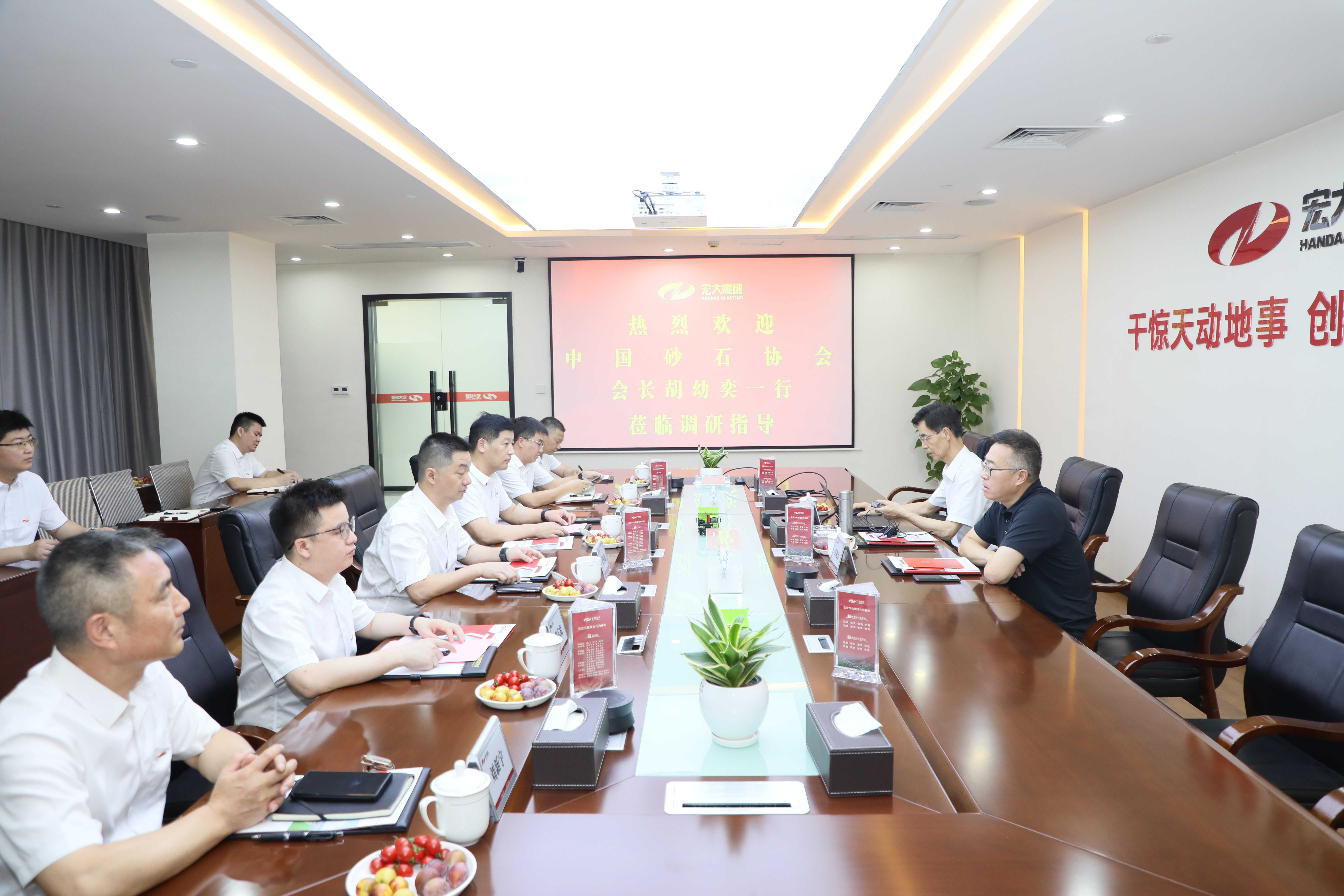 中国砂石协会胡幼奕到访安博官网体育入口(中国)有限公司爆破调研交流